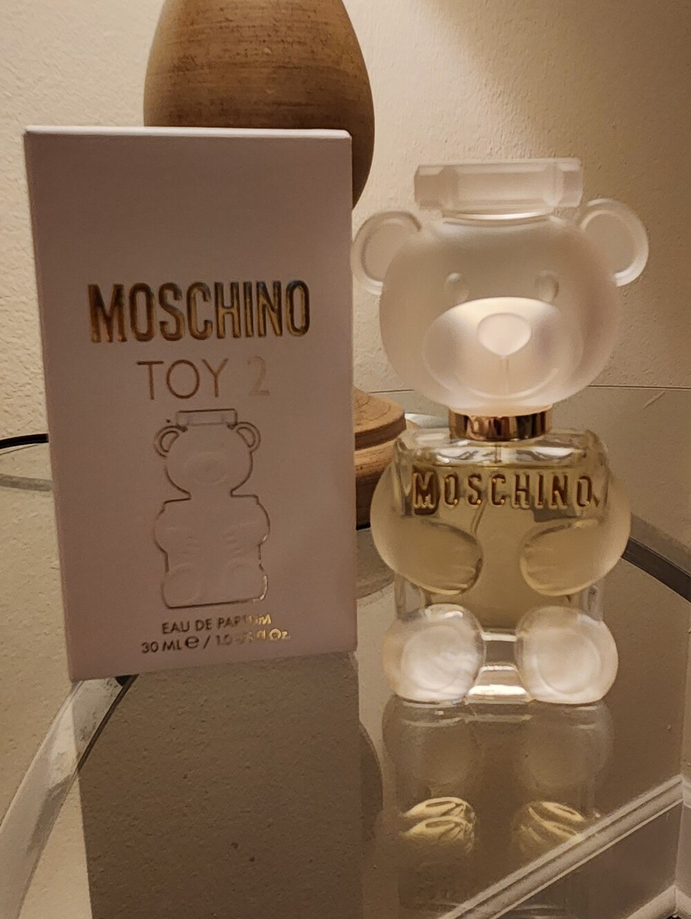 Moschino Clear & Gold Bear Bottle Perfume Accent